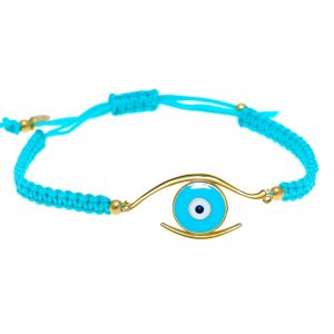 Bracelet-silver-925-gold-plated-&-with-enamel-evil-eye-with-cord