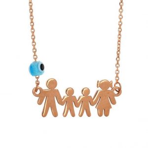 Necklace-silver-925-pink-gold-plated-with-evil-eye