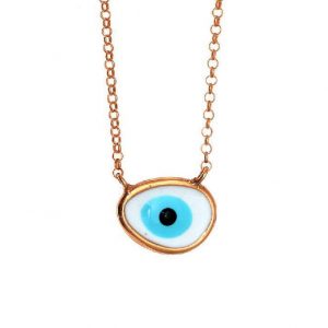 Necklace-silver-925-pink-gold-plated–with-enamel-evil-eye