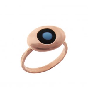 Ring-silver-925-rose-gold-plated-with-enamel-evil-eye
