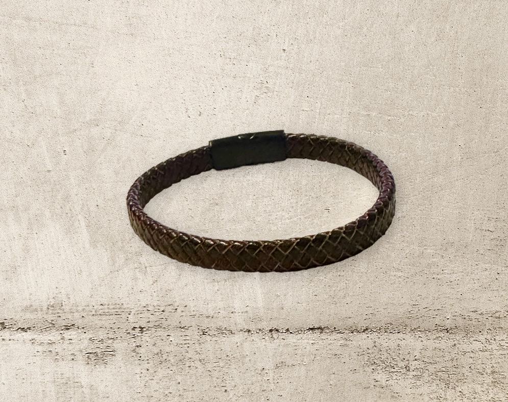 brown braided leather