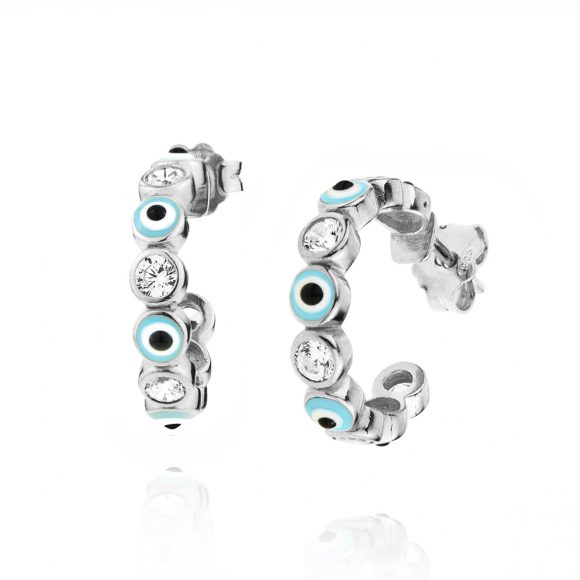 Earing-silver-925-rhodium-plated-with-enamel-evil-eye-and-zirconia